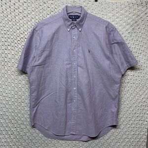 Lauren Ralph Lauren Light Purple Short-Sleeve Button-Down Shirt